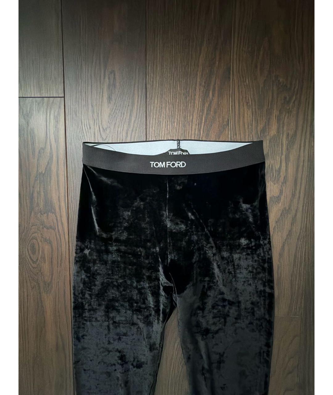 TOM FORD Черные бархатные леггинсы и велосипедки, фото 3