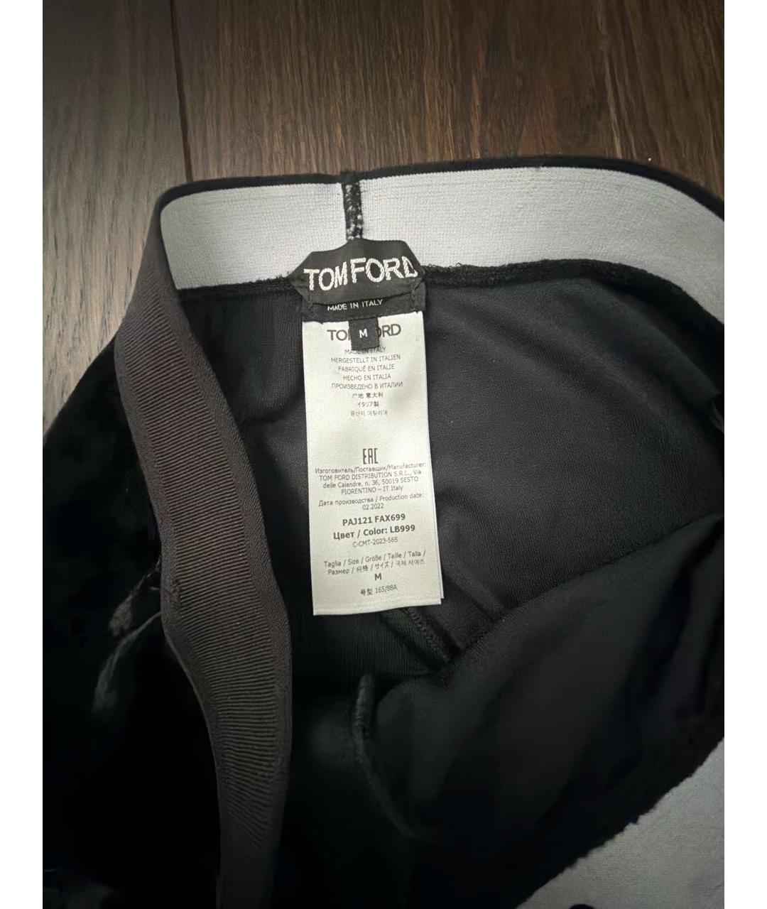 TOM FORD Черные бархатные леггинсы и велосипедки, фото 4