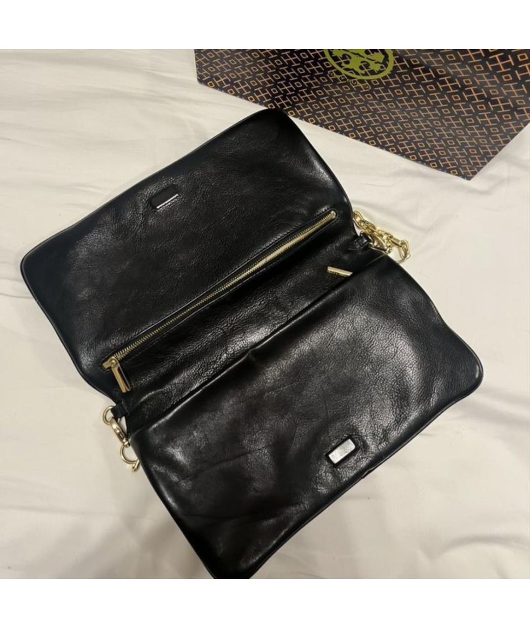 TORY BURCH Черная кожаная сумка через плечо, фото 2