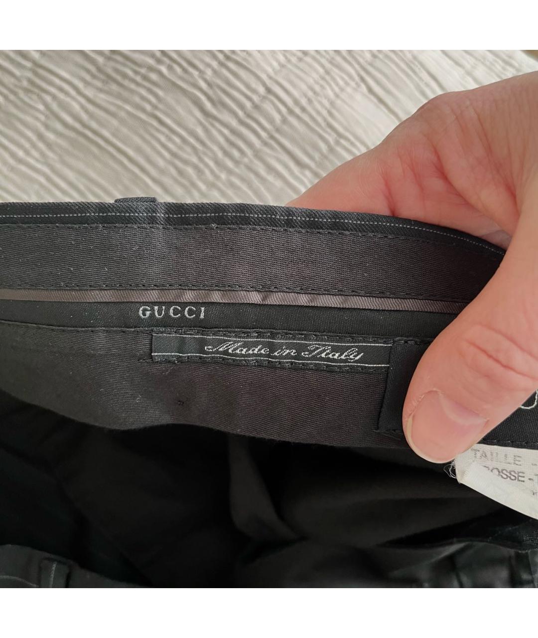 GUCCI Черные шерстяные классические брюки, фото 7