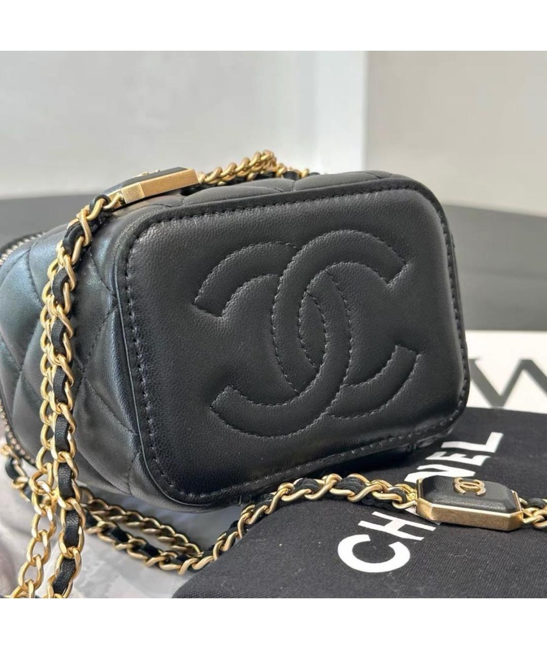 CHANEL Черная кожаная сумка через плечо, фото 5