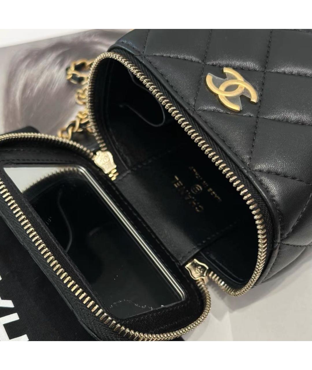 CHANEL Черная кожаная сумка через плечо, фото 6