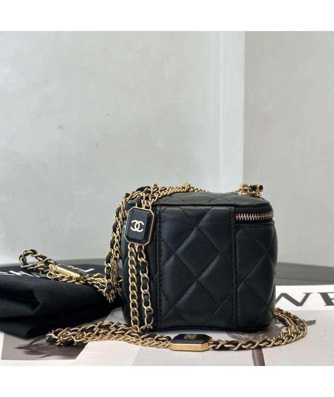 CHANEL Черная кожаная сумка через плечо, фото 3