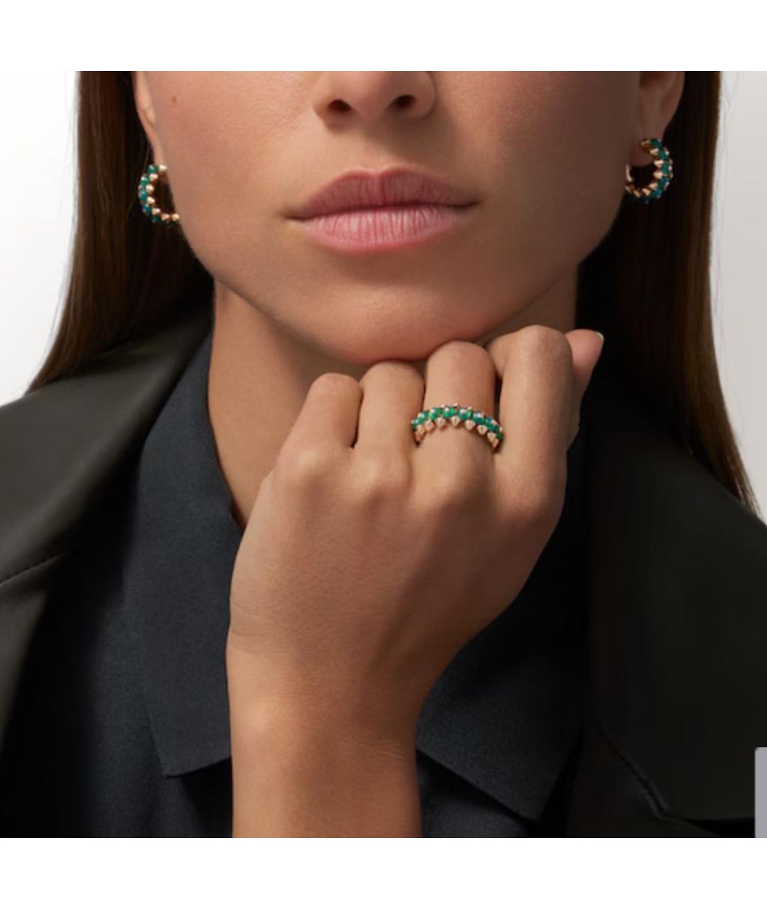 CARTIER Зеленые серьги из розового золота, фото 2