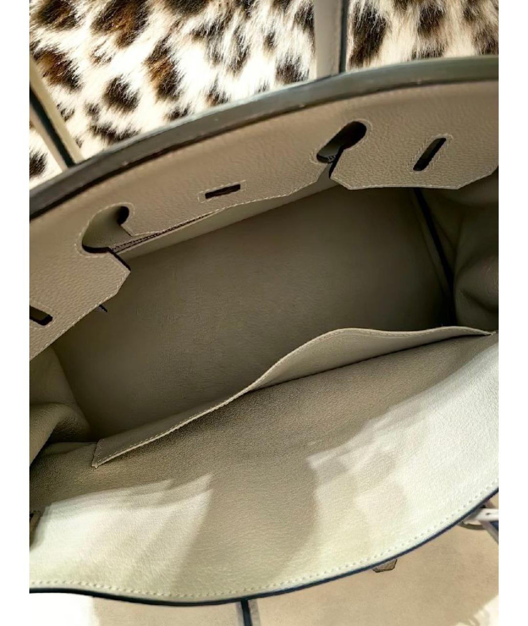 HERMES Антрацитовая кожаная сумка с короткими ручками, фото 3