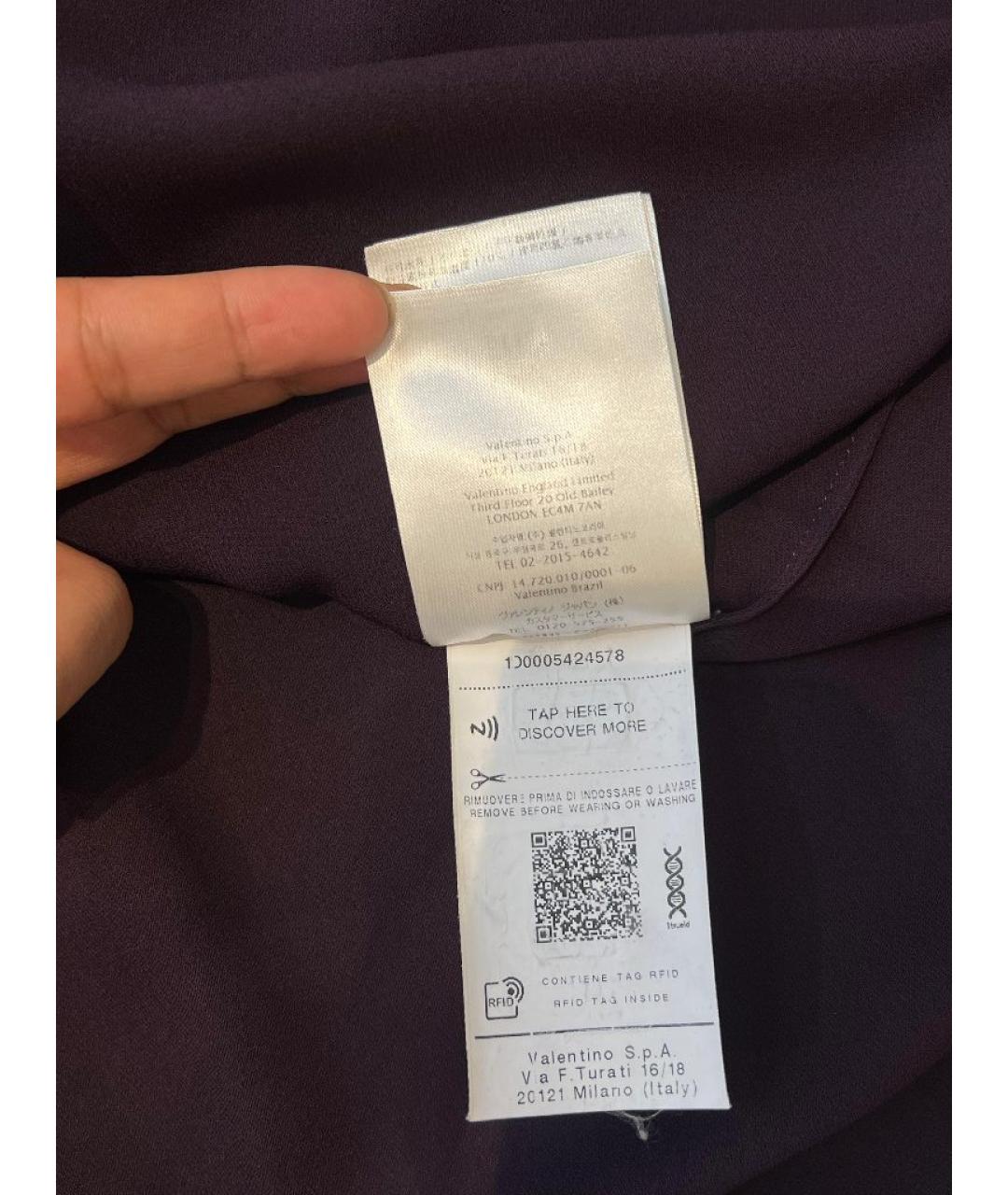 VALENTINO Бордовая вискозная блузы, фото 7