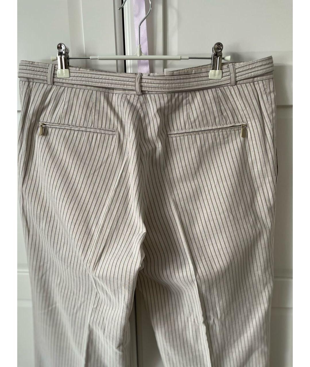 BOTTEGA VENETA Бежевые хлопковые классические брюки, фото 4