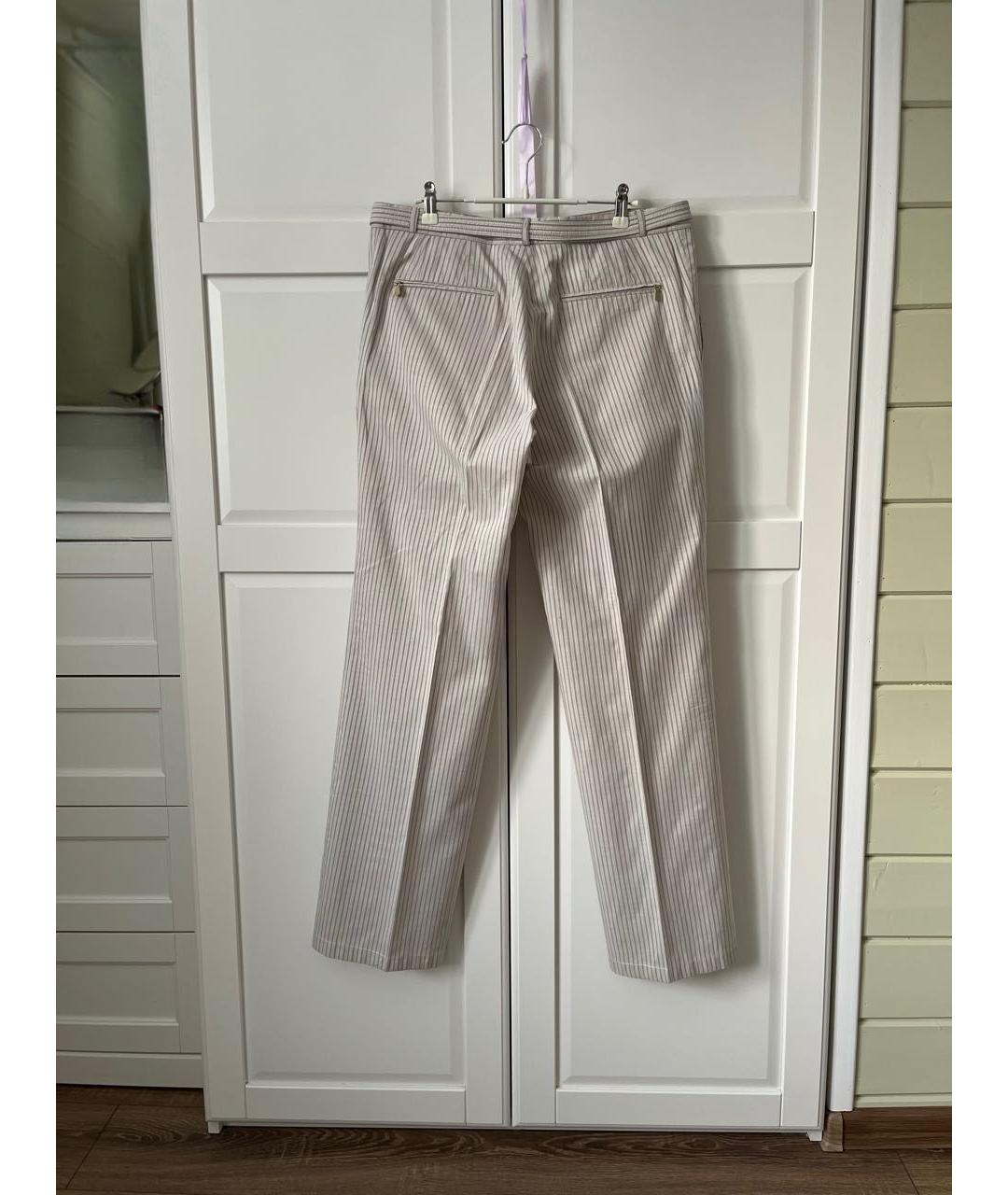 BOTTEGA VENETA Бежевые хлопковые классические брюки, фото 3