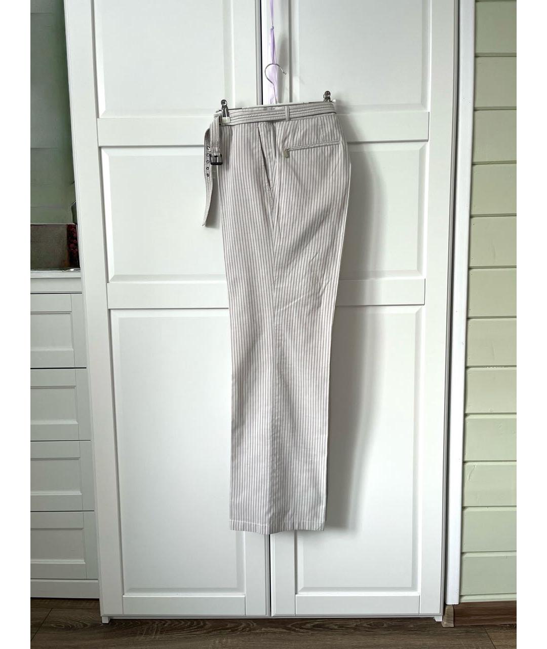 BOTTEGA VENETA Бежевые хлопковые классические брюки, фото 2