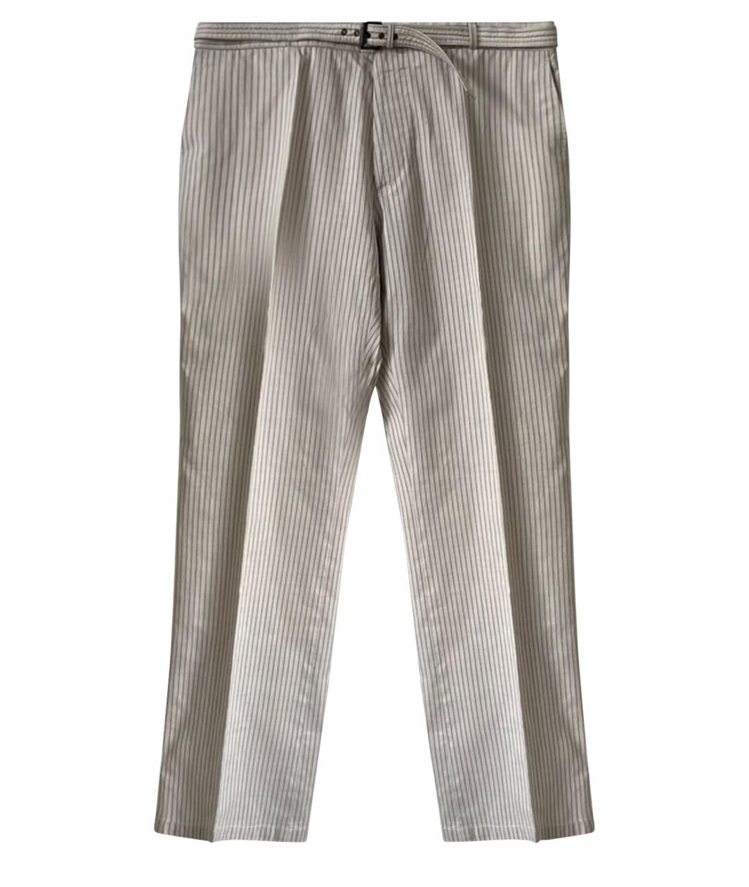 BOTTEGA VENETA Бежевые хлопковые классические брюки, фото 1