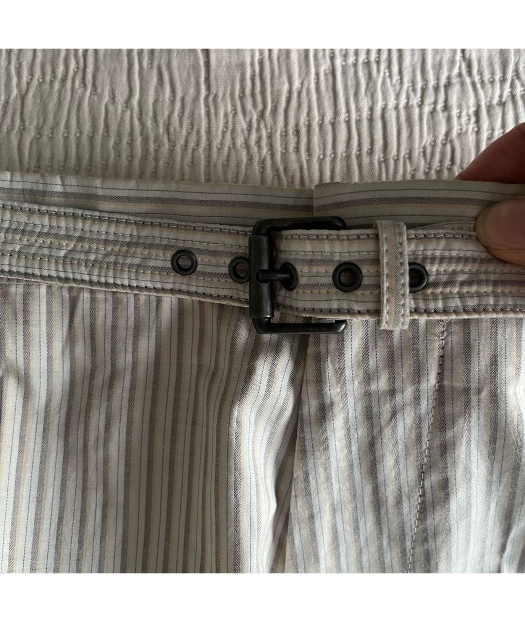 BOTTEGA VENETA Бежевые хлопковые классические брюки, фото 5