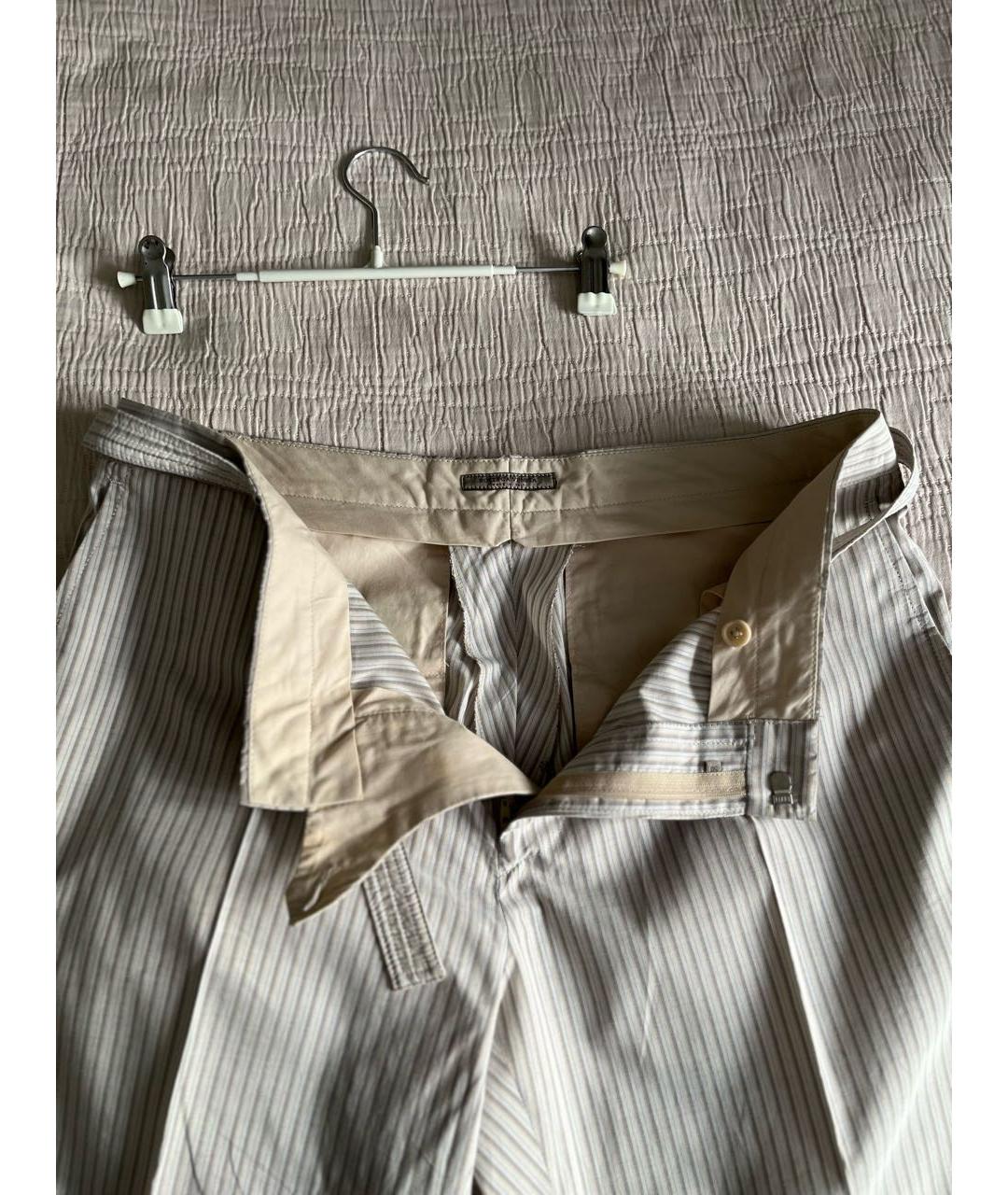 BOTTEGA VENETA Бежевые хлопковые классические брюки, фото 6
