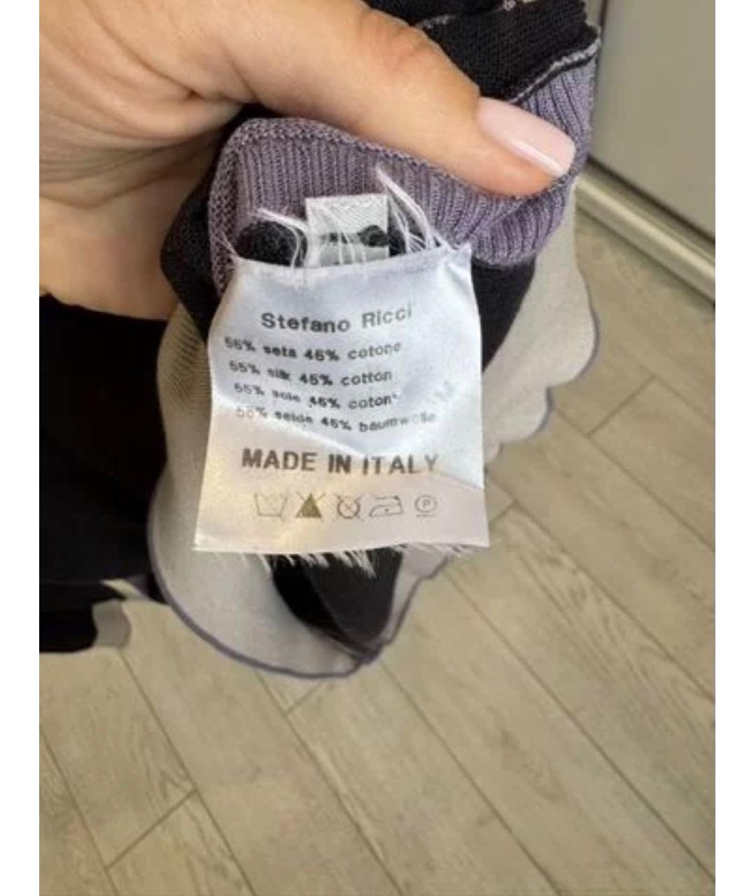 STEFANO RICCI Черный шелковый джемпер / свитер, фото 5