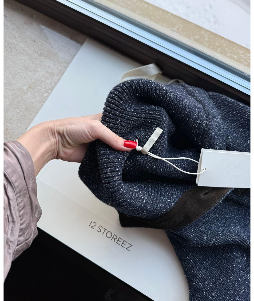 12 STOREEZ Темно-синий хлопковый джемпер / свитер, фото 8