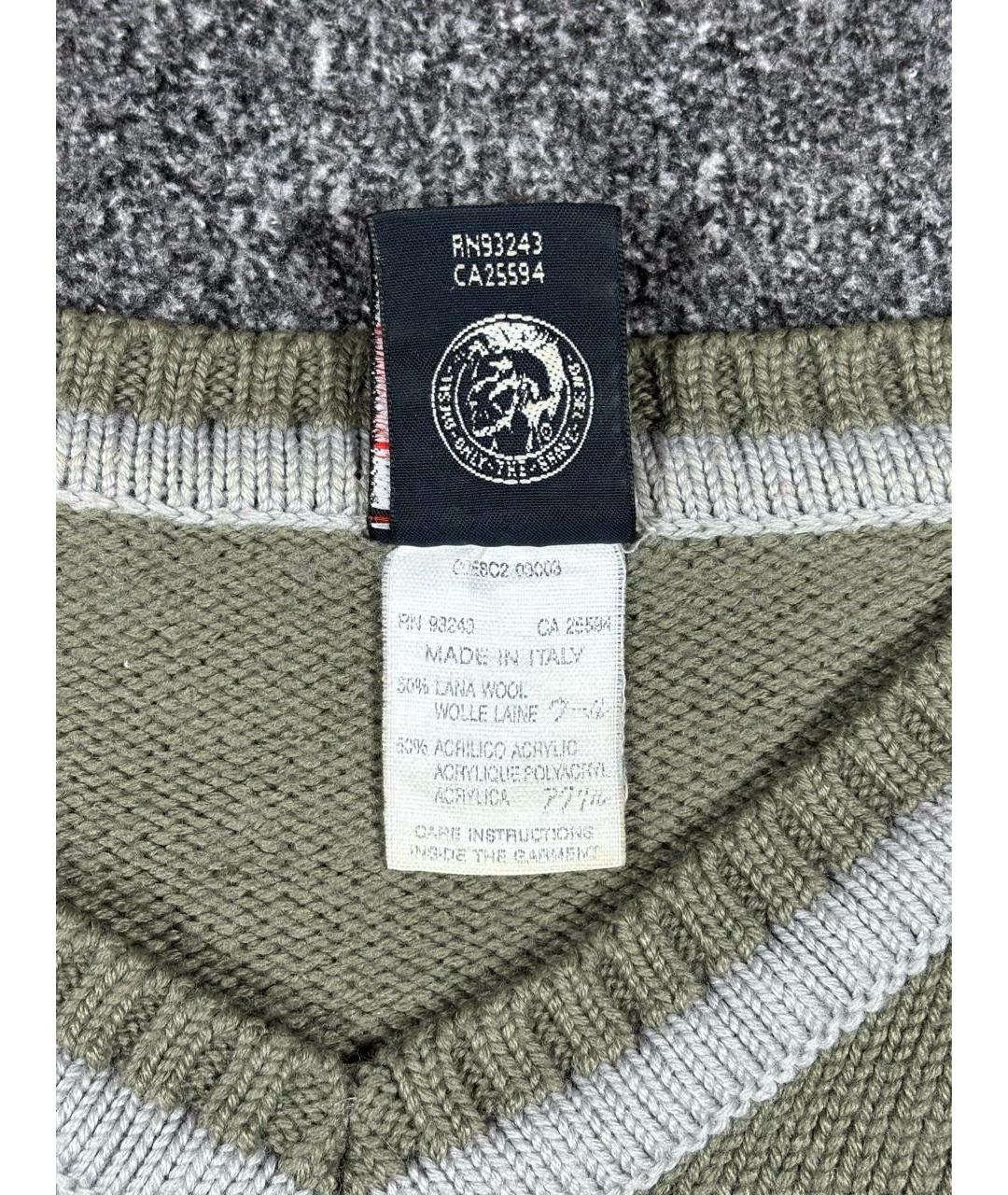 DIESEL Хаки шерстяной джемпер / свитер, фото 6