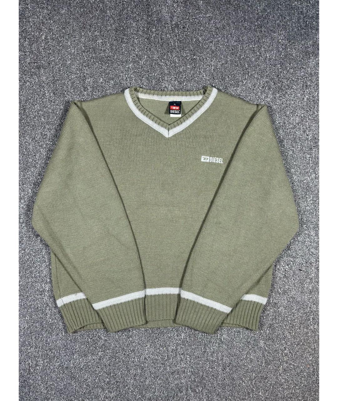 DIESEL Хаки шерстяной джемпер / свитер, фото 8