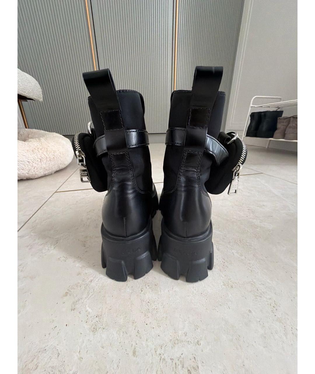 PRADA Черные кожаные ботинки, фото 4