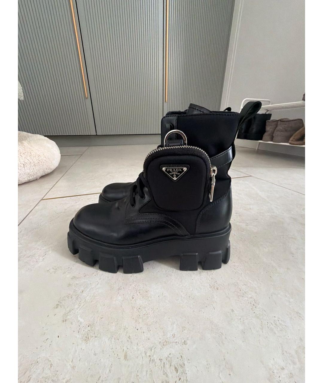 PRADA Черные кожаные ботинки, фото 5