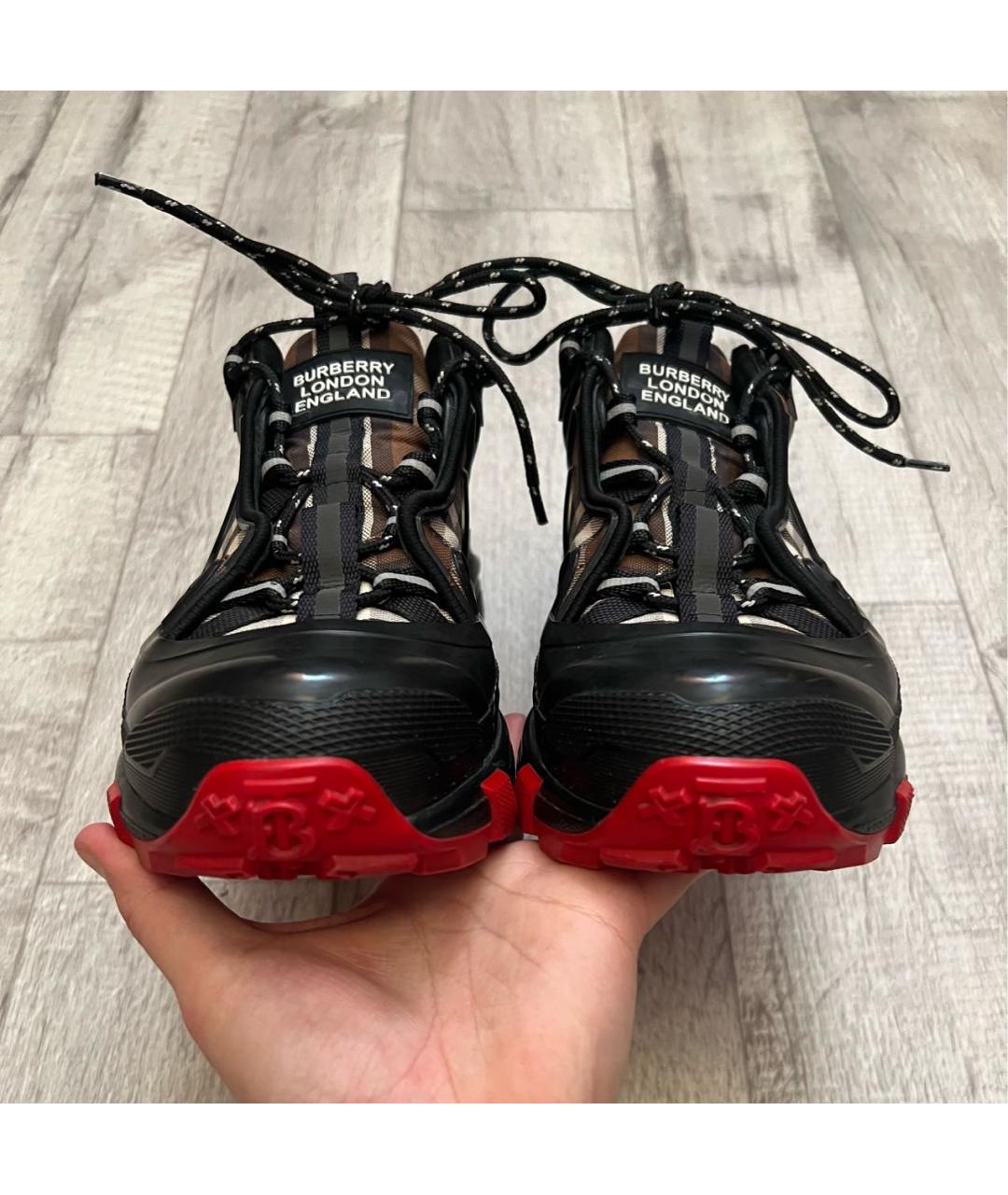 BURBERRY Мульти текстильные низкие кроссовки / кеды, фото 4