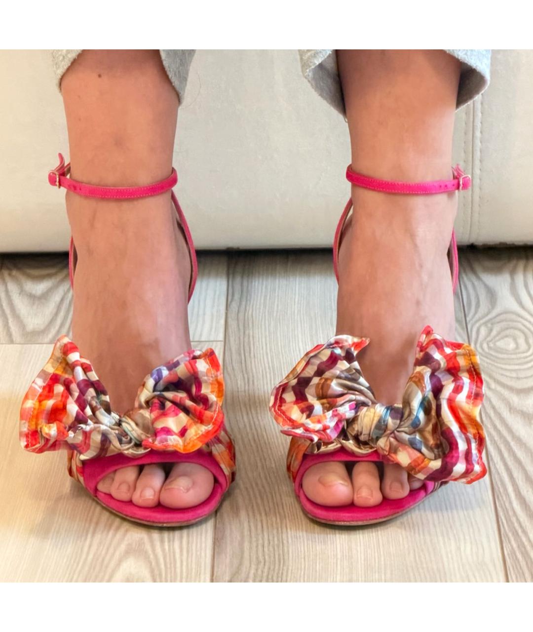 CASADEI Розовые замшевые босоножки, фото 5