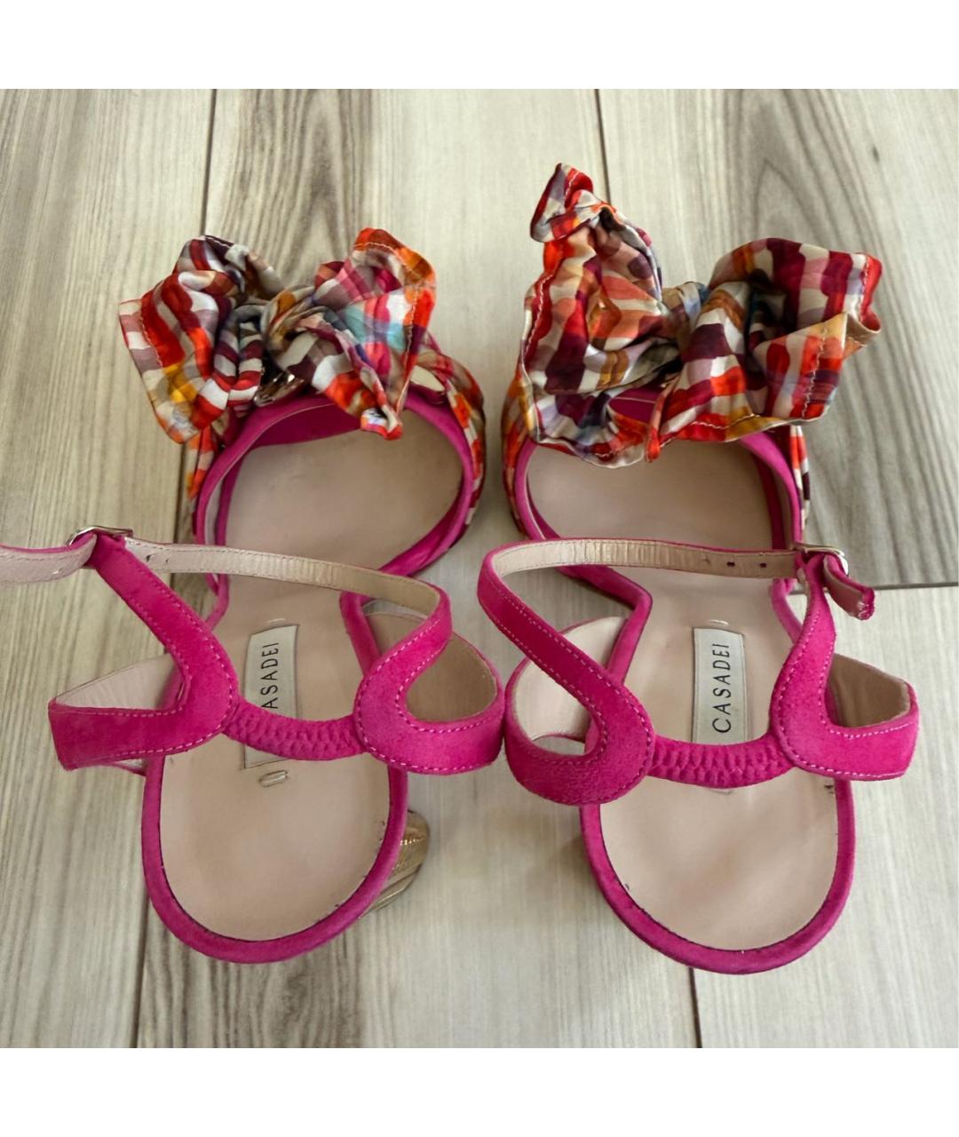 CASADEI Розовые замшевые босоножки, фото 3