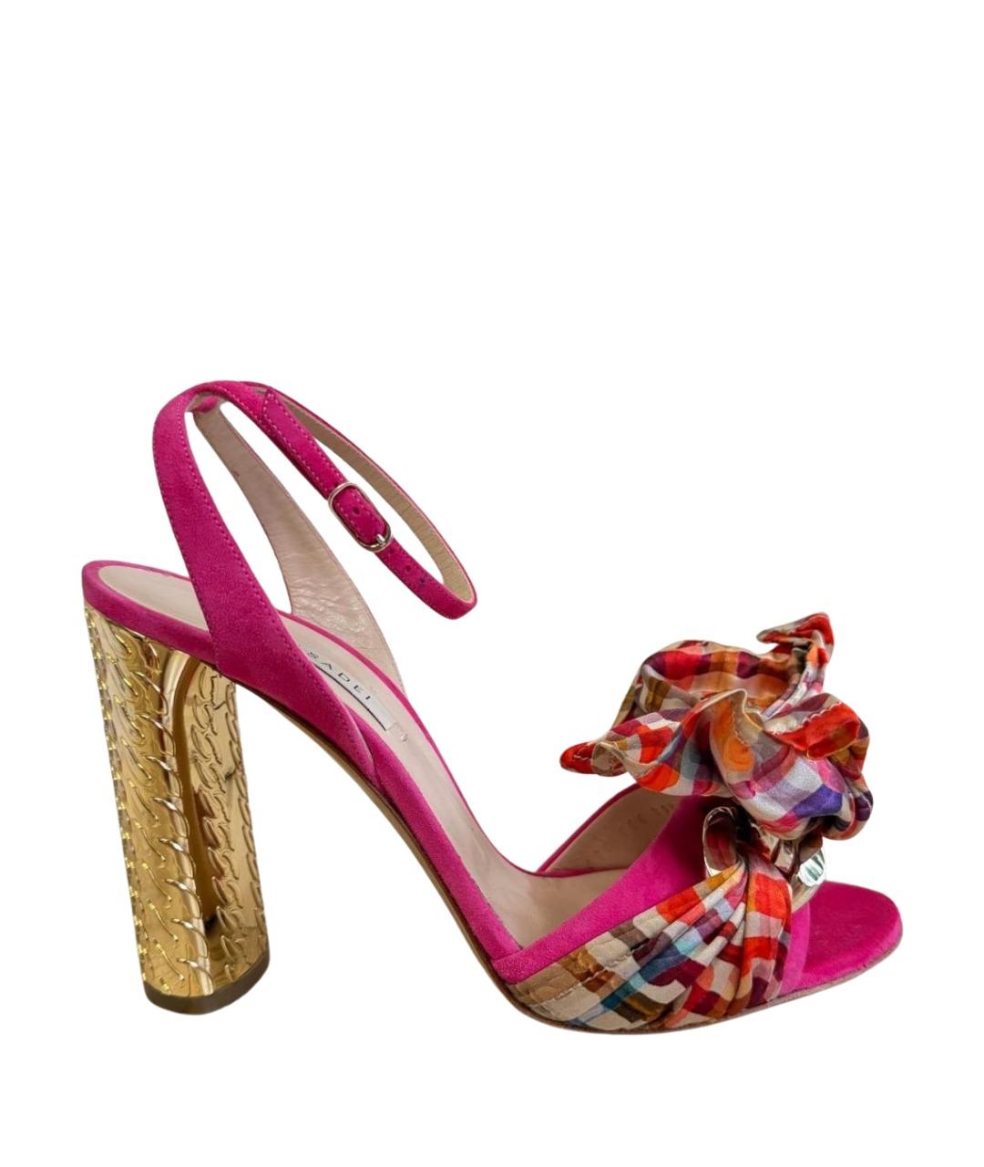 CASADEI Розовые замшевые босоножки, фото 1