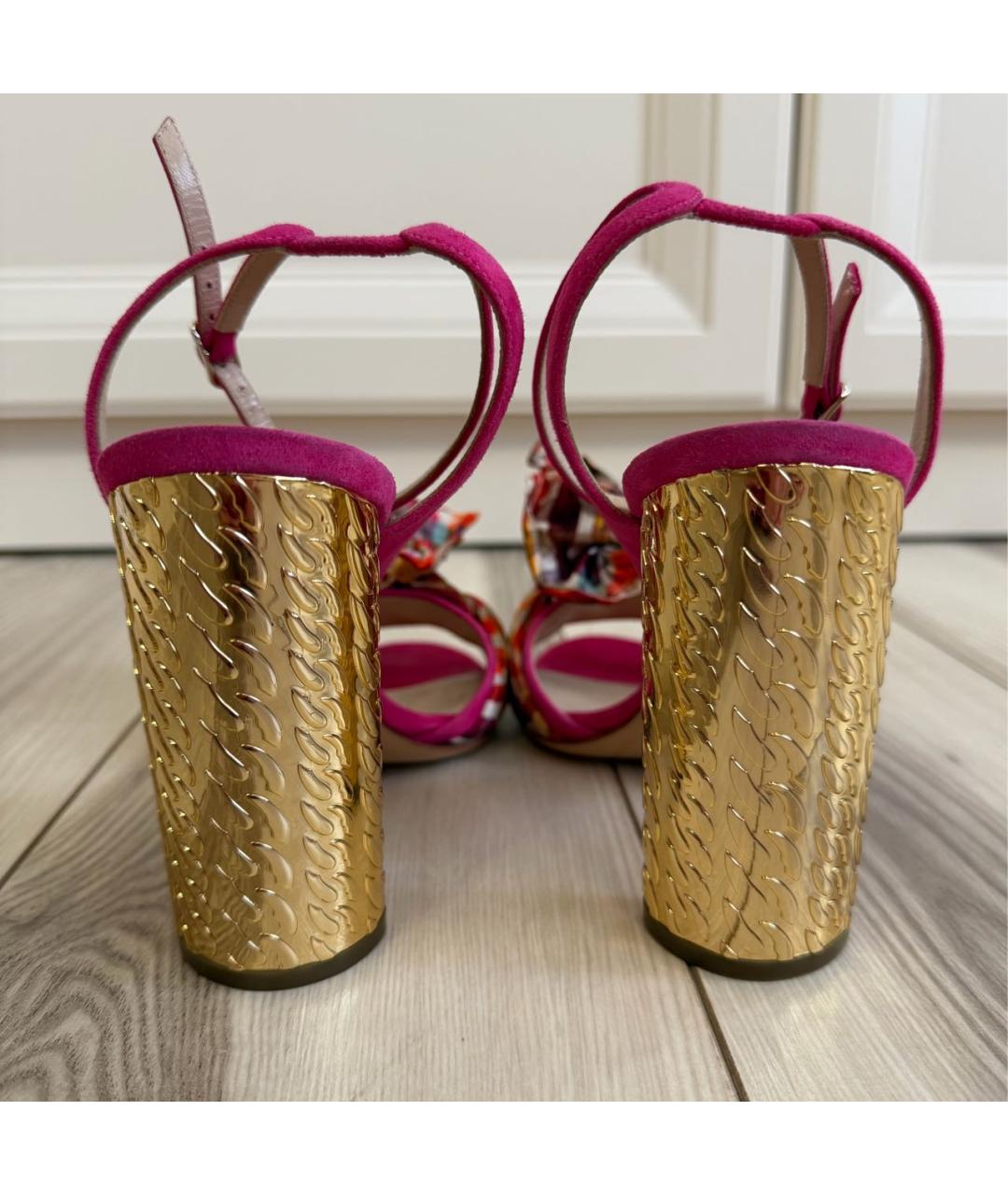 CASADEI Розовые замшевые босоножки, фото 4