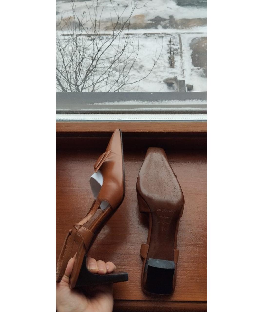 SERGIO ROSSI Бежевые кожаные туфли, фото 9