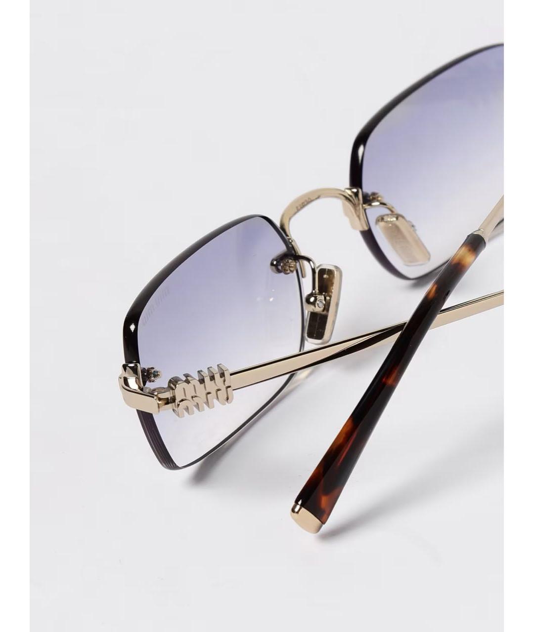 MIU MIU Голубые металлические солнцезащитные очки, фото 3