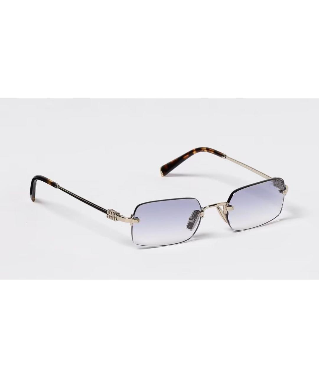 MIU MIU Голубые металлические солнцезащитные очки, фото 5