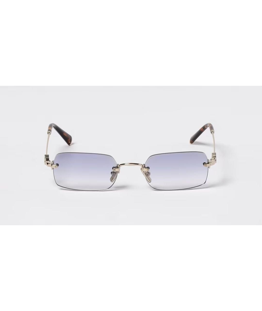 MIU MIU Голубые металлические солнцезащитные очки, фото 2