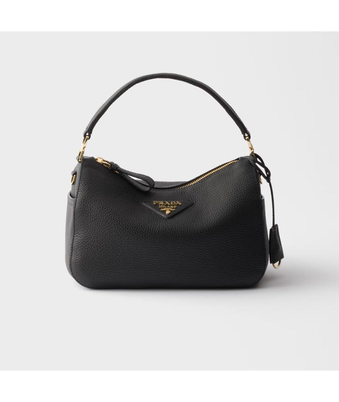 PRADA Черная кожаная сумка через плечо, фото 4