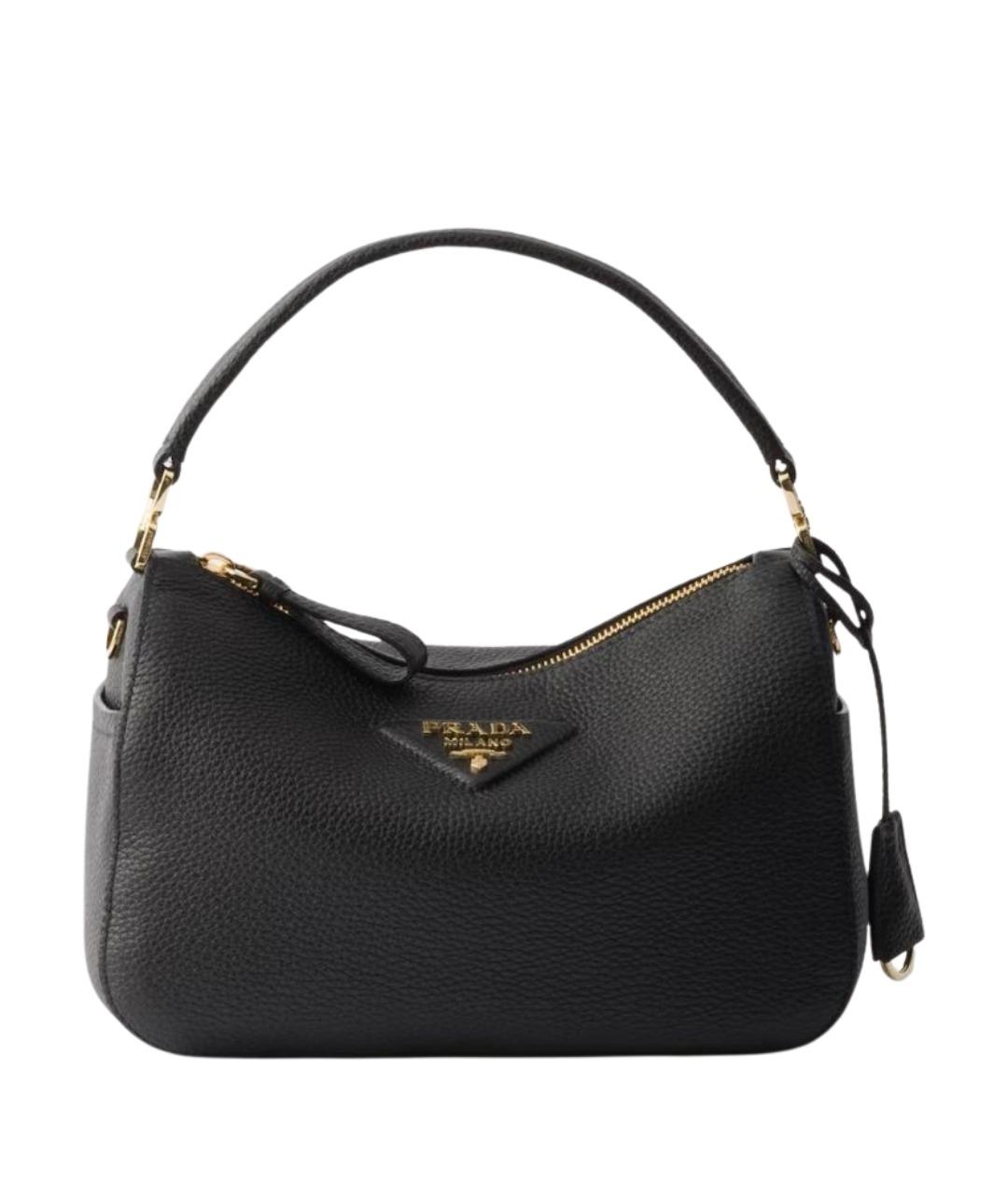 PRADA Черная кожаная сумка через плечо, фото 1