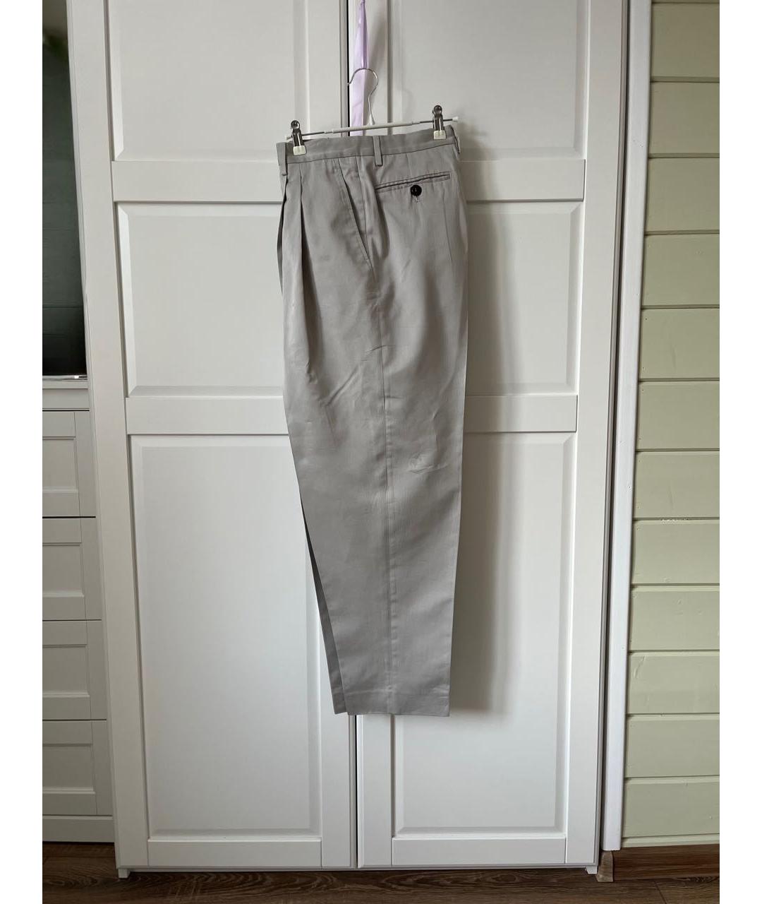 GIORGIO ARMANI Серые хлопковые классические брюки, фото 5