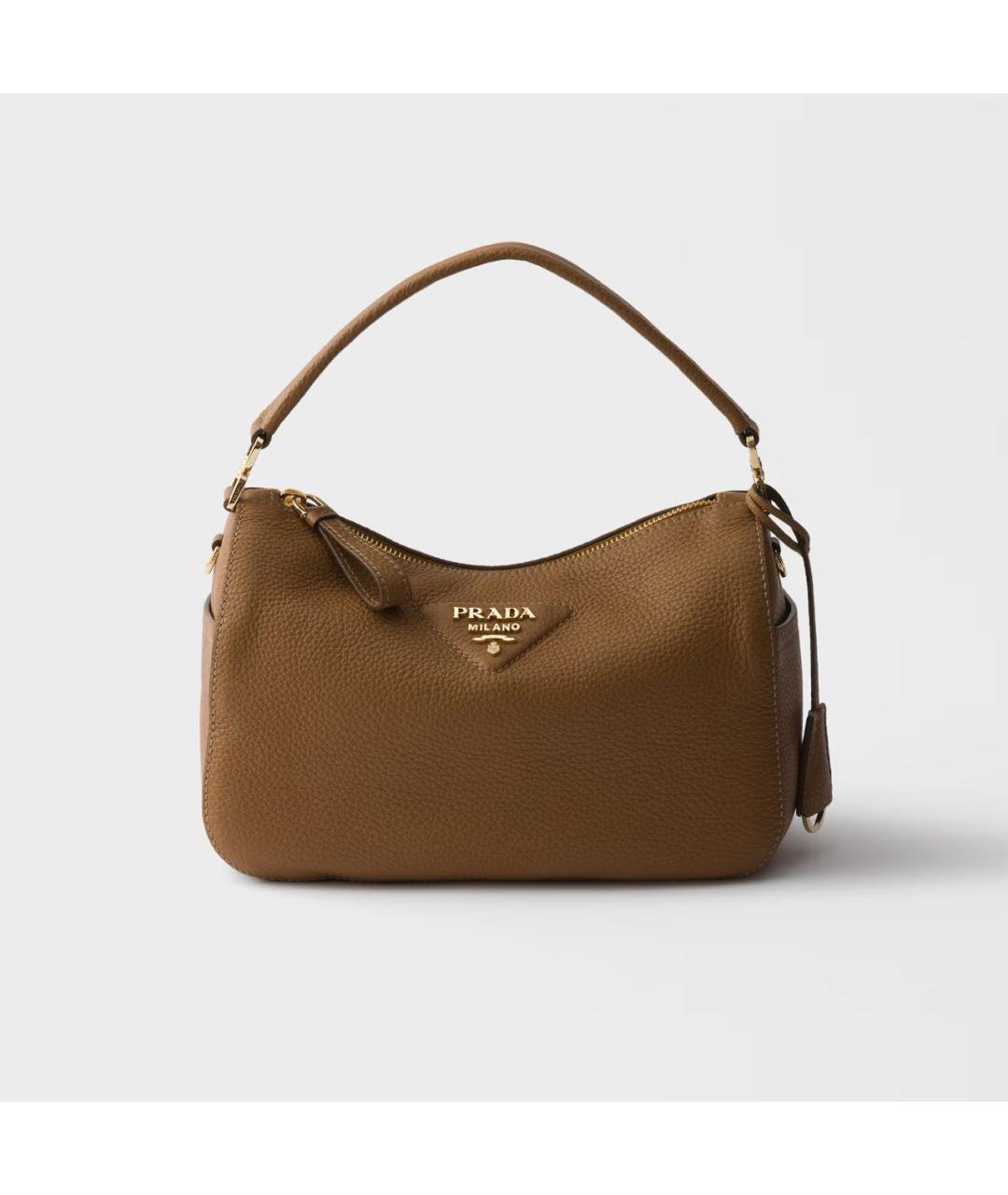 PRADA Коричневая кожаная сумка через плечо, фото 5