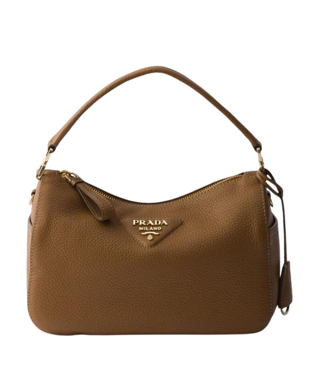 PRADA Коричневая кожаная сумка через плечо, фото 1