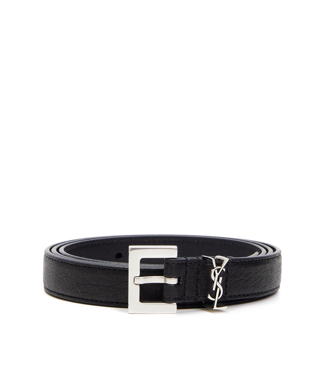 SAINT LAURENT Черный кожаный ремень, фото 1