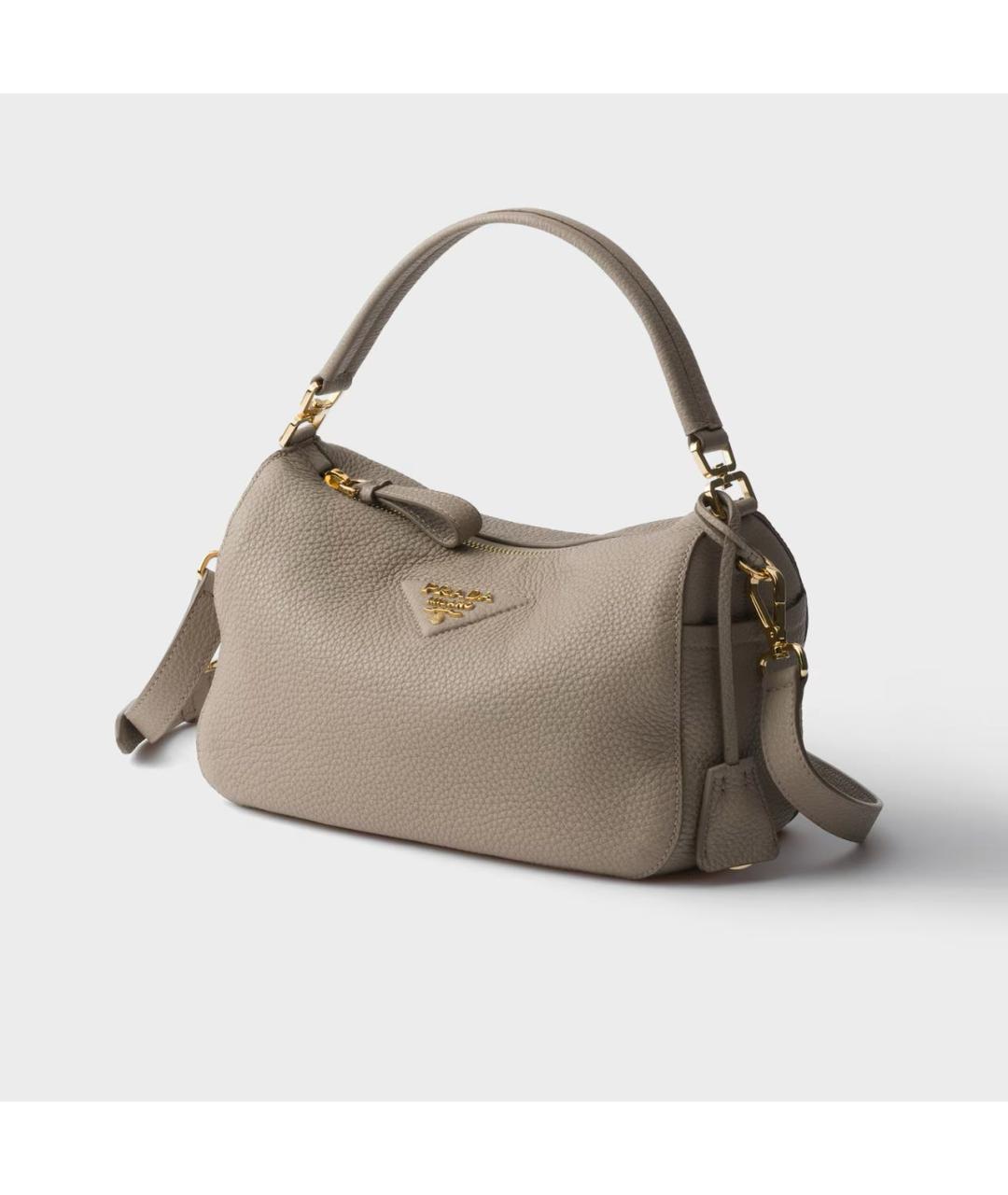 PRADA Серая кожаная сумка через плечо, фото 2