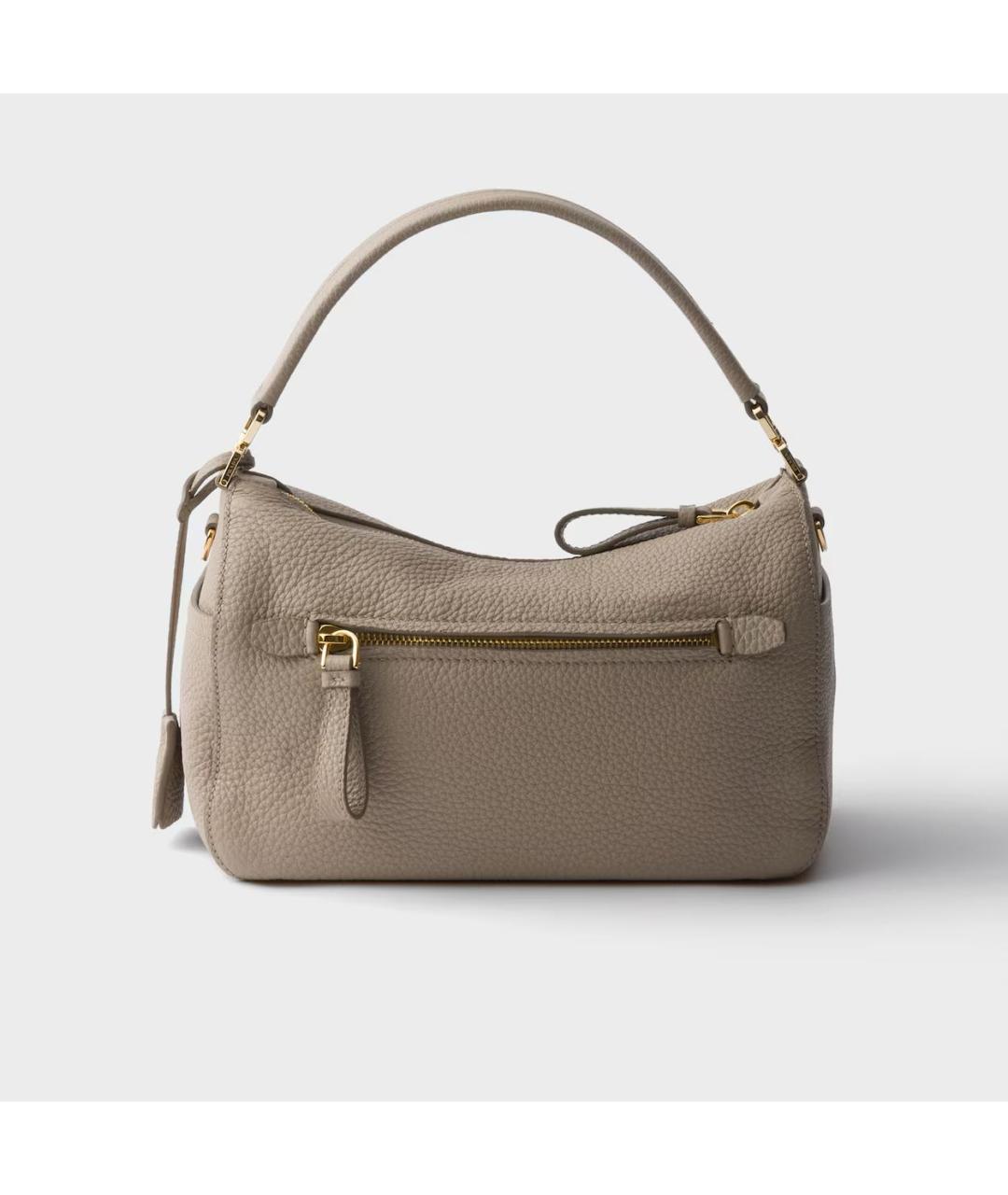 PRADA Серая кожаная сумка через плечо, фото 3