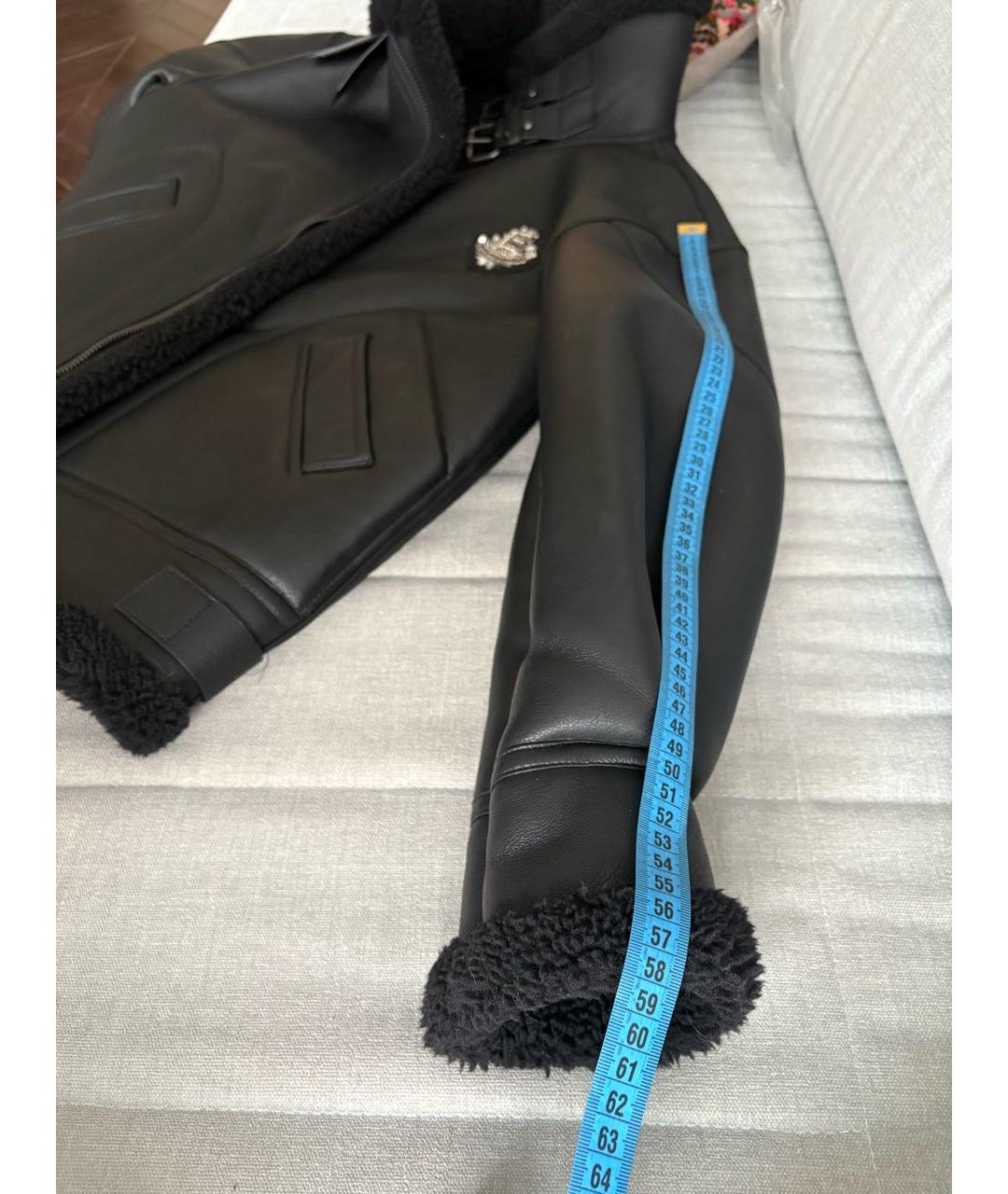 ERMANNO SCERVINO Черная полиэстеровая дубленка, фото 8