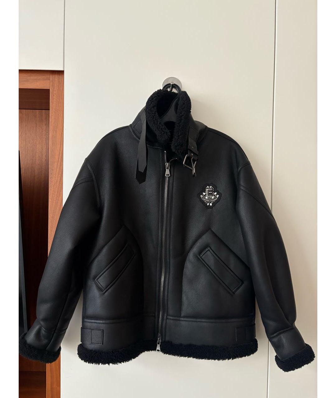 ERMANNO SCERVINO Черная полиэстеровая дубленка, фото 9