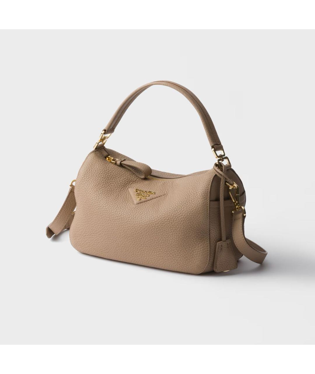 PRADA Бежевая кожаная сумка через плечо, фото 2