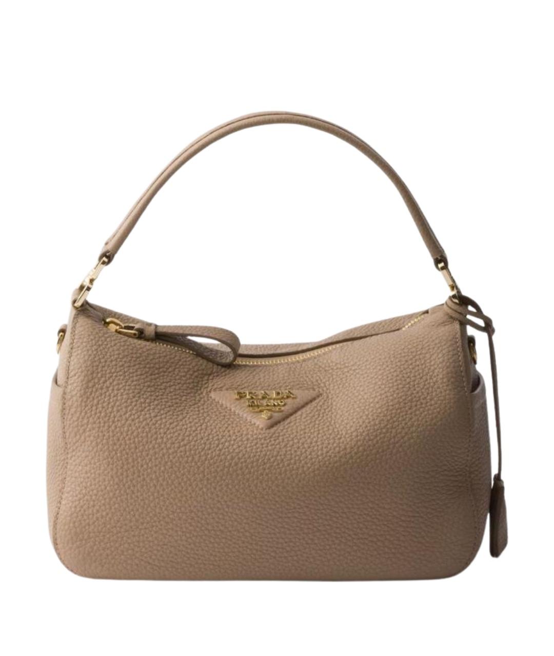 PRADA Бежевая кожаная сумка через плечо, фото 1