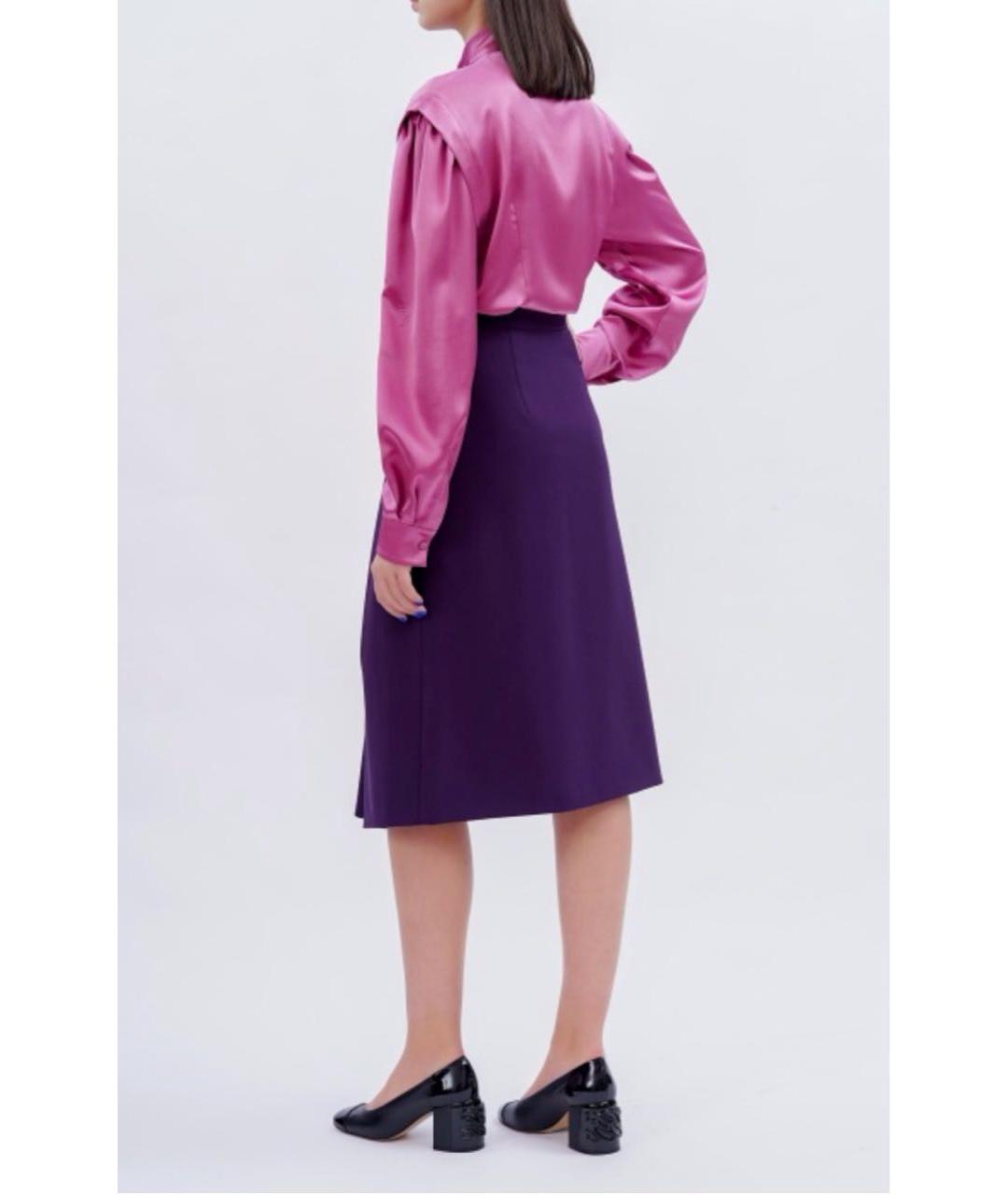 ALBERTA FERRETTI Фиолетовая полиэстеровая юбка миди, фото 3