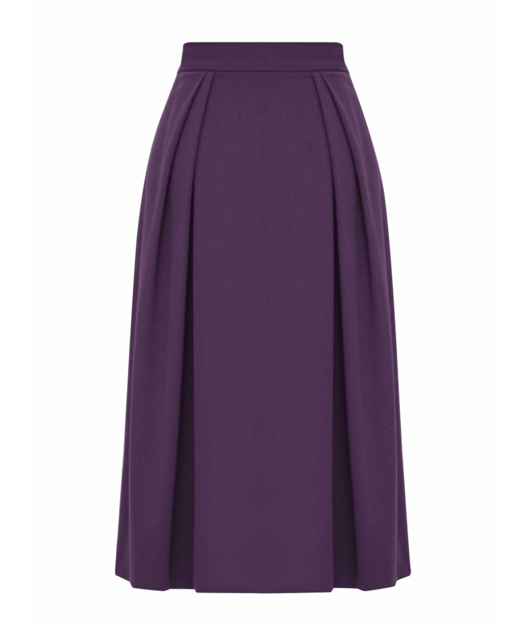 ALBERTA FERRETTI Фиолетовая полиэстеровая юбка миди, фото 1