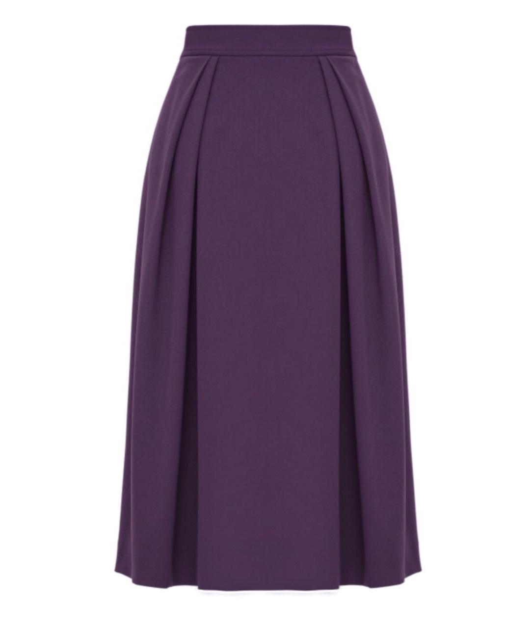 ALBERTA FERRETTI Фиолетовая полиэстеровая юбка миди, фото 4