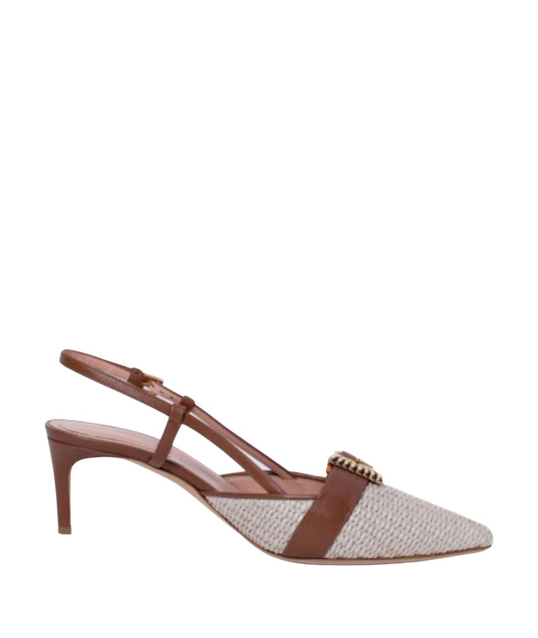 ALBERTA FERRETTI Коричневые кожаные босоножки, фото 1