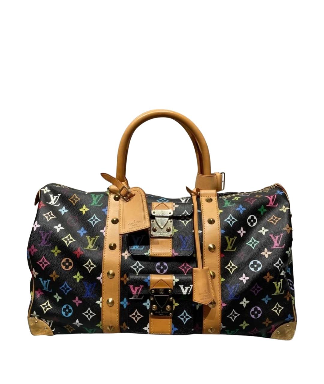 LOUIS VUITTON Черная кожаная дорожная/спортивная сумка, фото 1