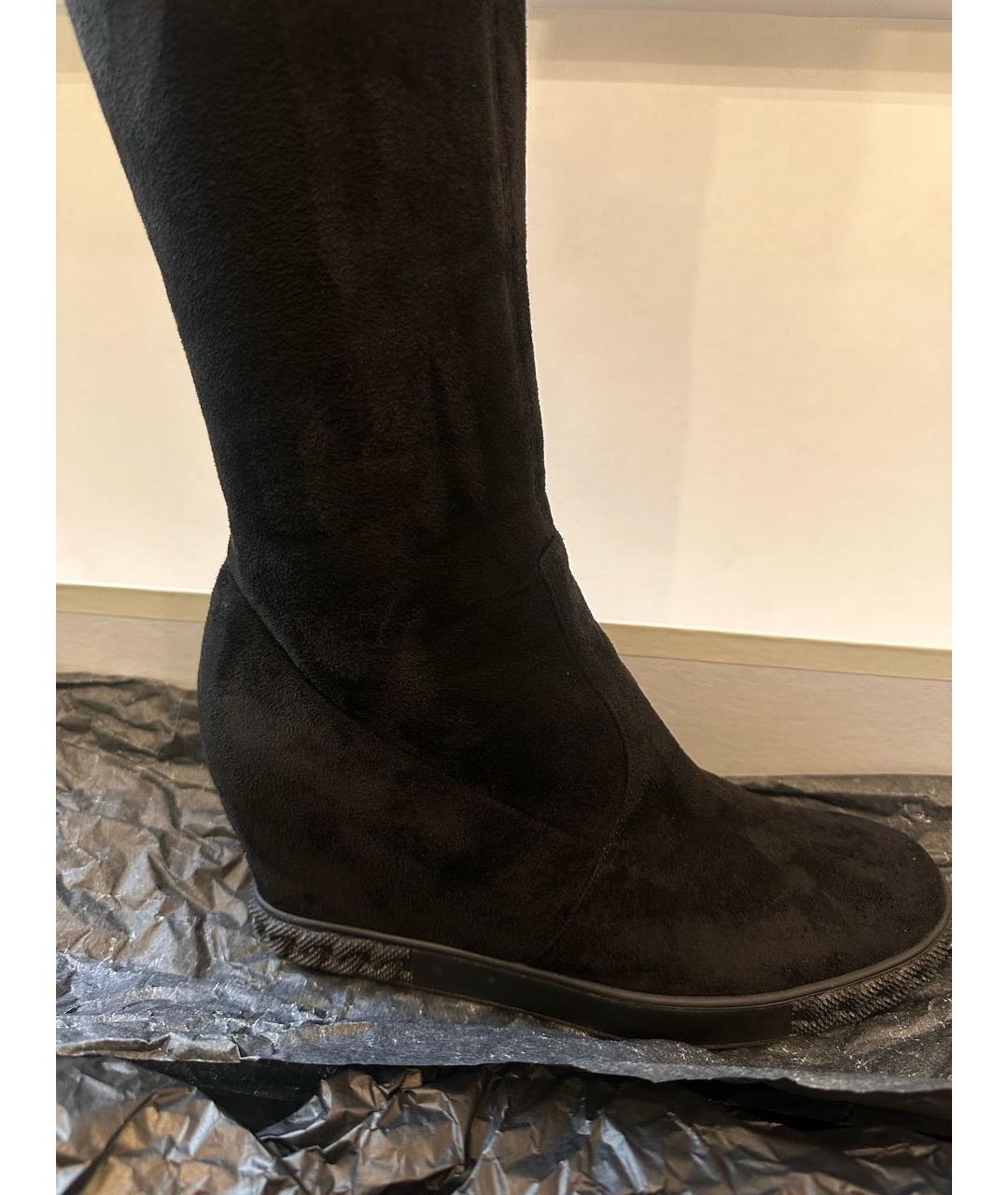 CASADEI Черные замшевые ботфорты, фото 2
