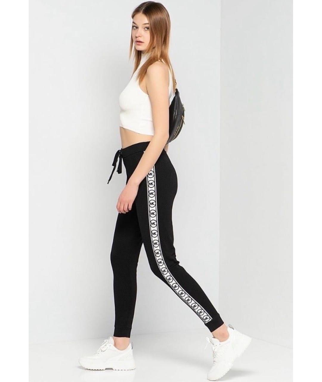 MICHAEL KORS Черные вискозные спортивные брюки и шорты, фото 8